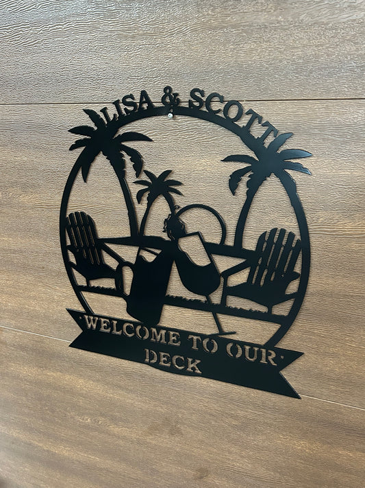 Panneau de feu de camp en métal personnalisé