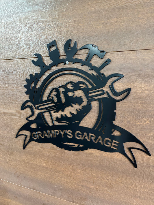 Custom Metal Garage and Workshop Sign 1