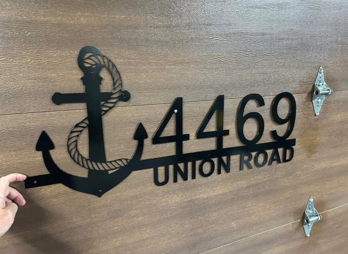 Custom Metal Anchor Civic Address Sign