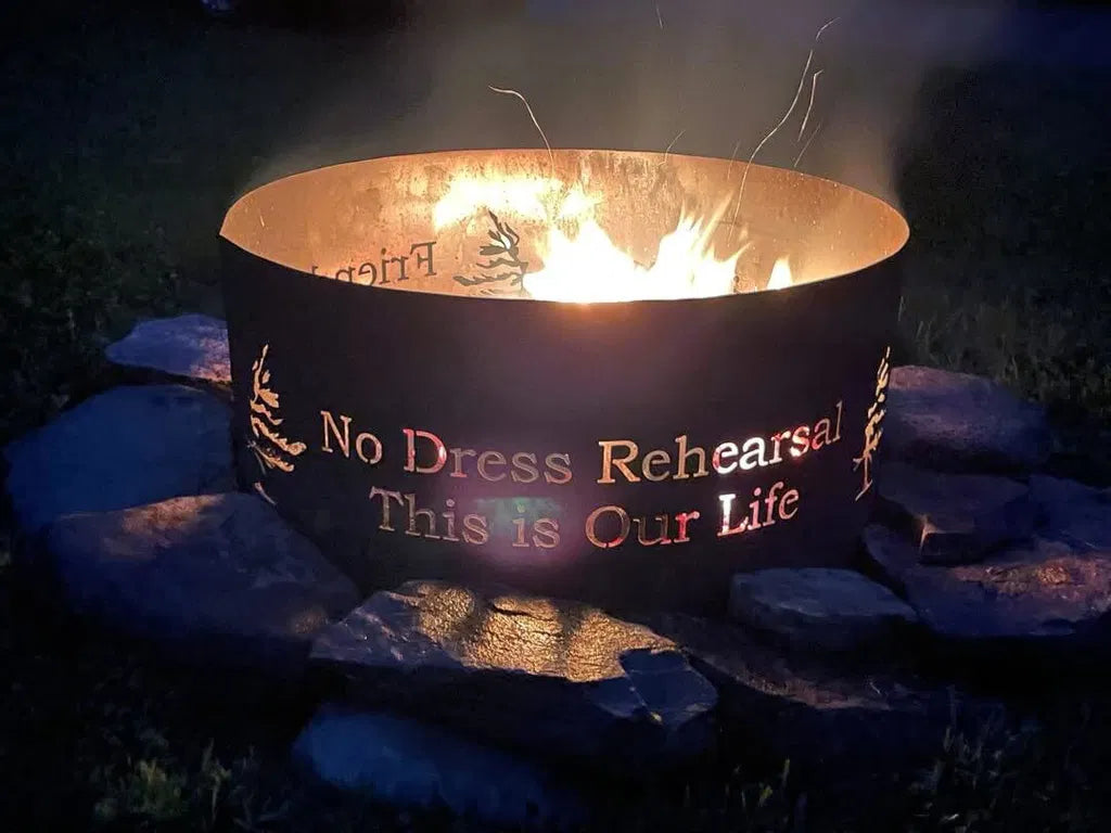 Wind swept pine fire pit