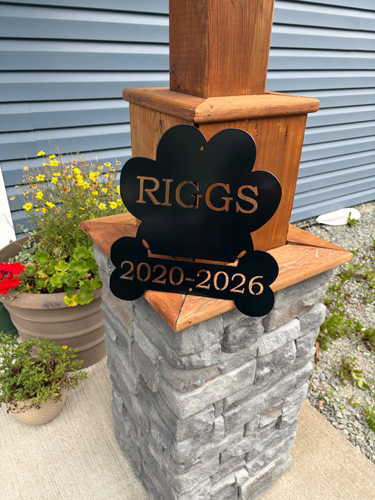 Custom Metal Dog Memorial Plaque