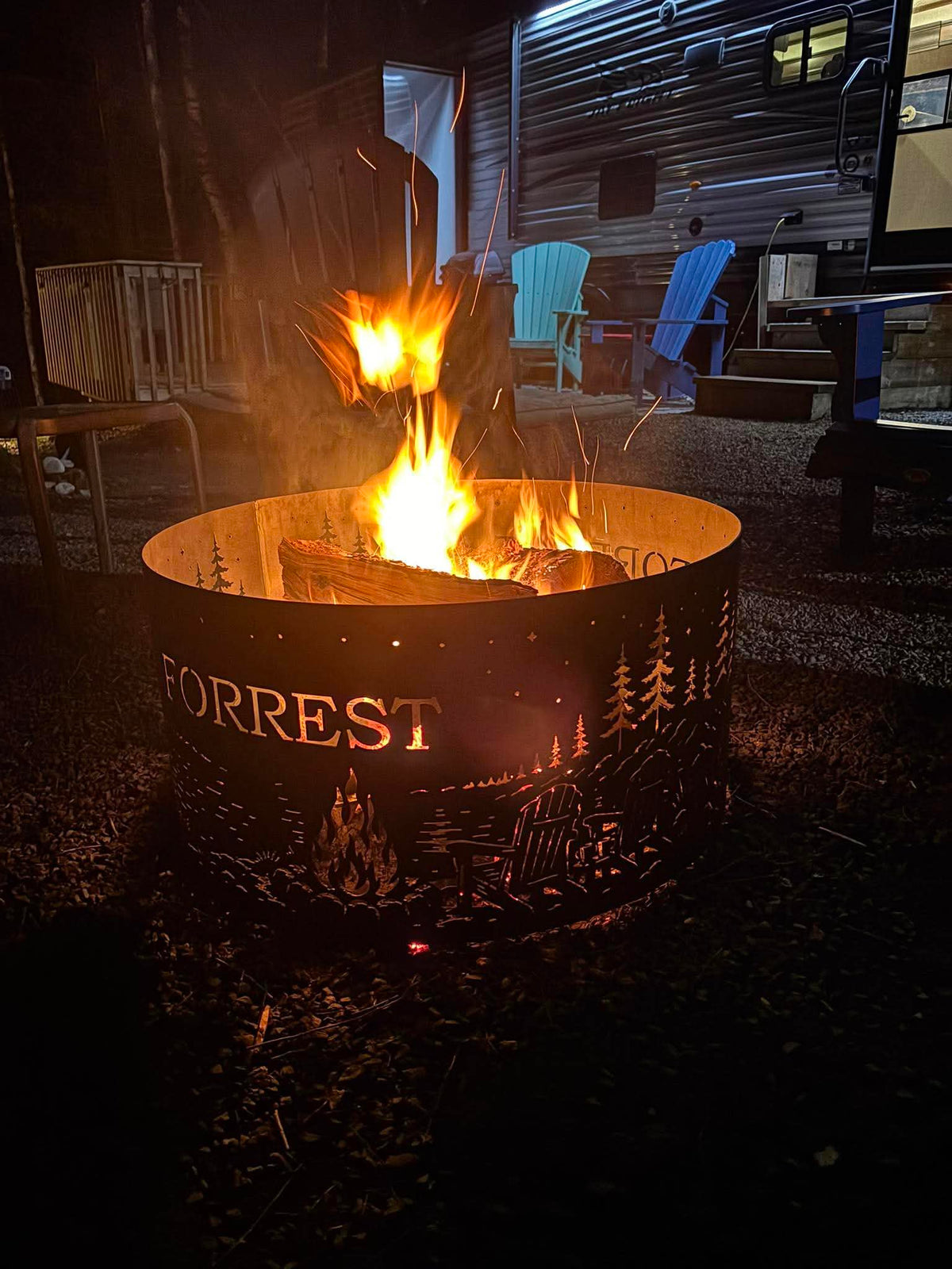 Bague de feu personnalisée avec fleurs de libellule