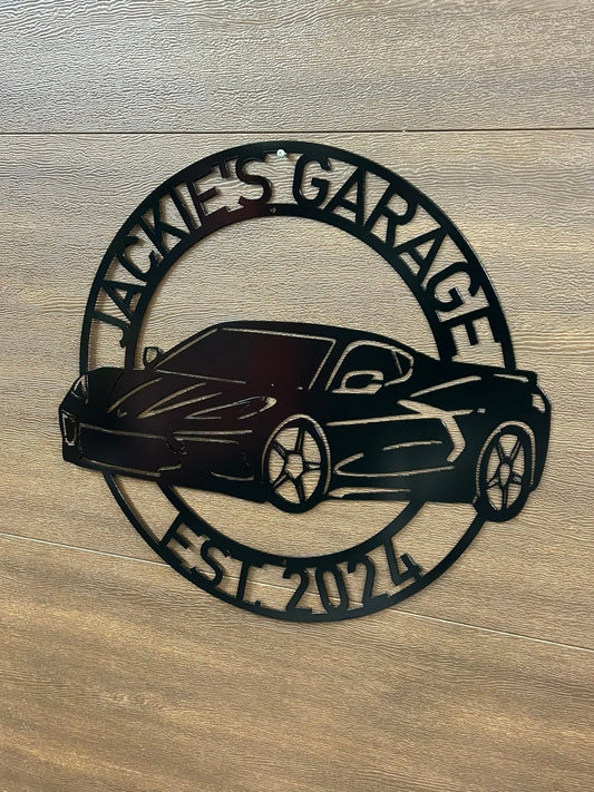 Custom Corvette Metal Sign