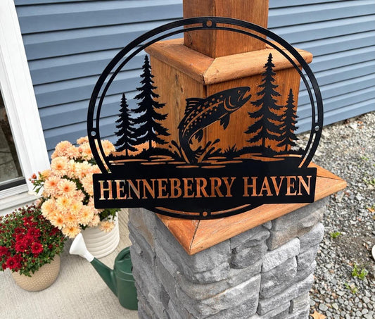 Custom Metal Trout Sign