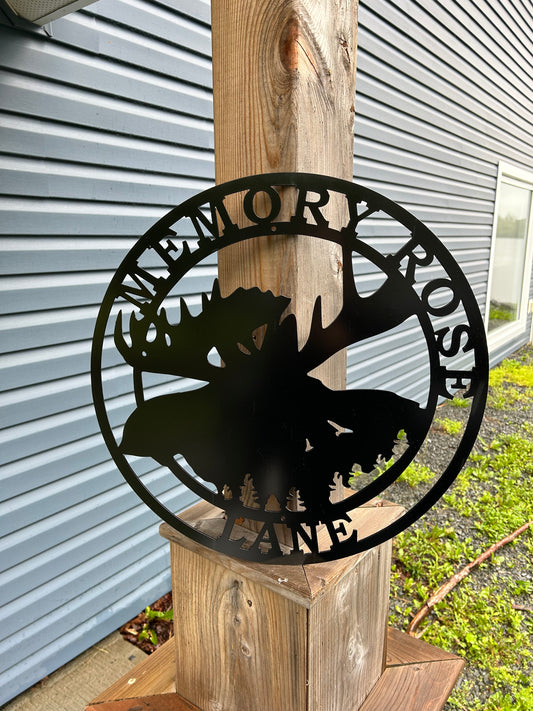 Custom Metal Moose Head Sign