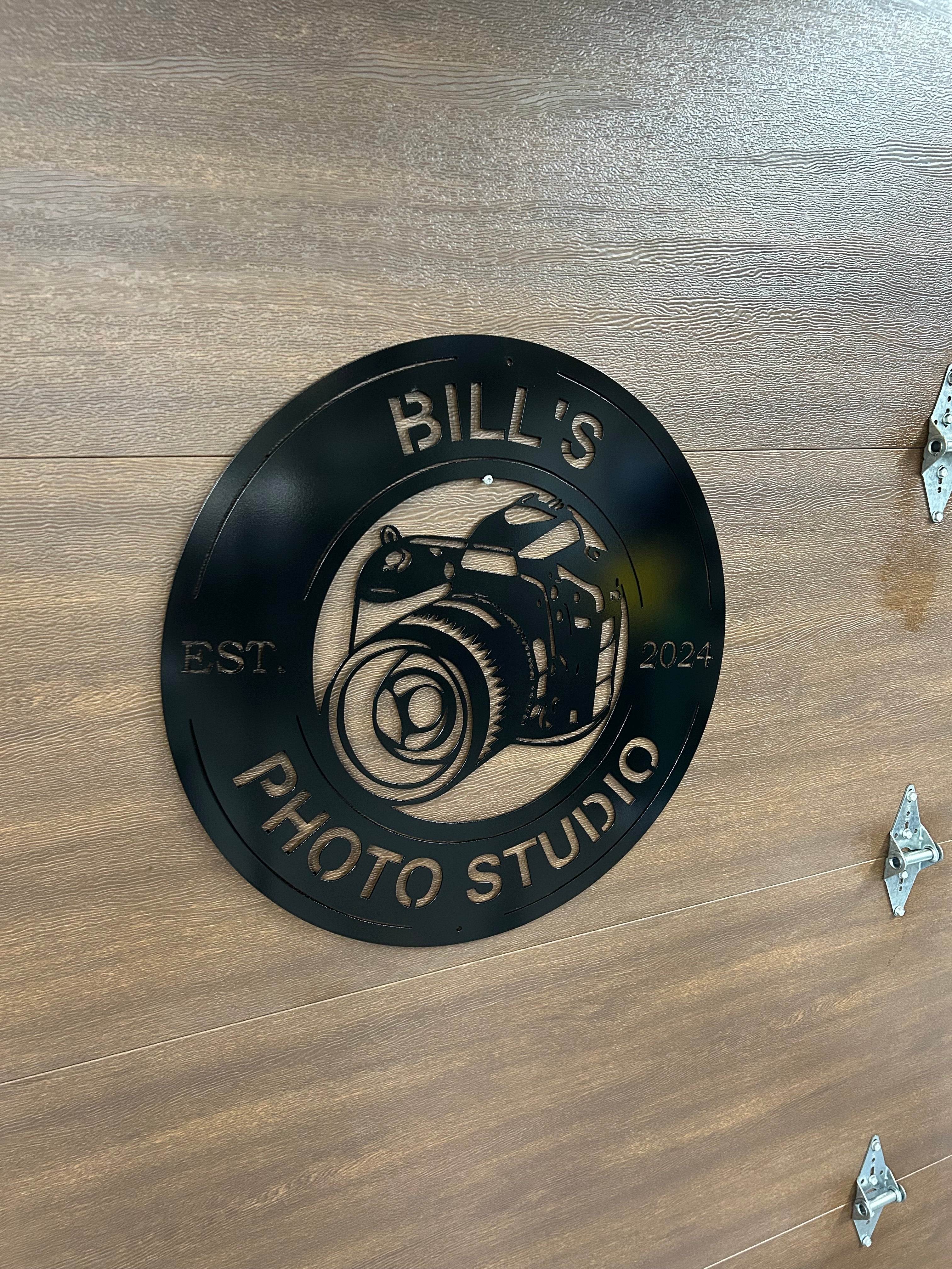 Custom Metal Photographer Camera Sign – Smoke on the Water Fire Pits ...