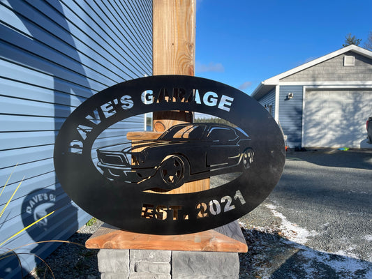 Custom Metal Mustang Garage Sign