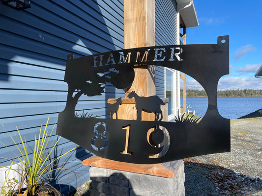 Custom Metal Goat Farm Sign