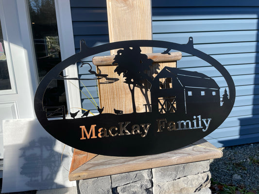 Custom Metal Chicken Farm Sign