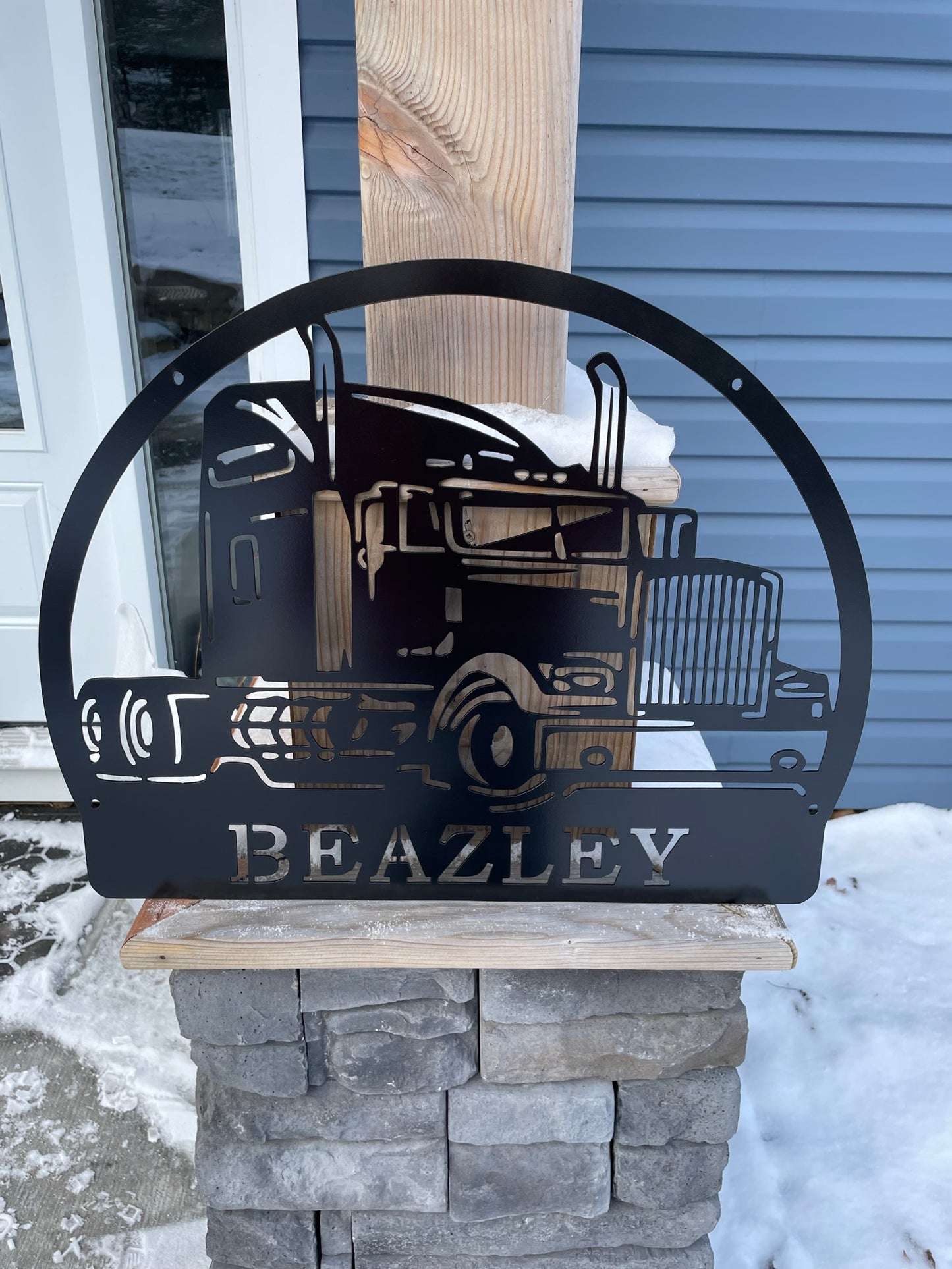 Custom Metal Trucker Sign 1