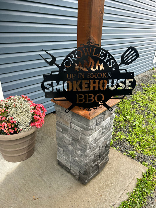 Panneau de bar et de grillades en métal personnalisé du Texas
