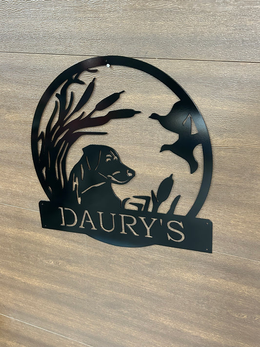 Custom Retriever Duck Dog Sign