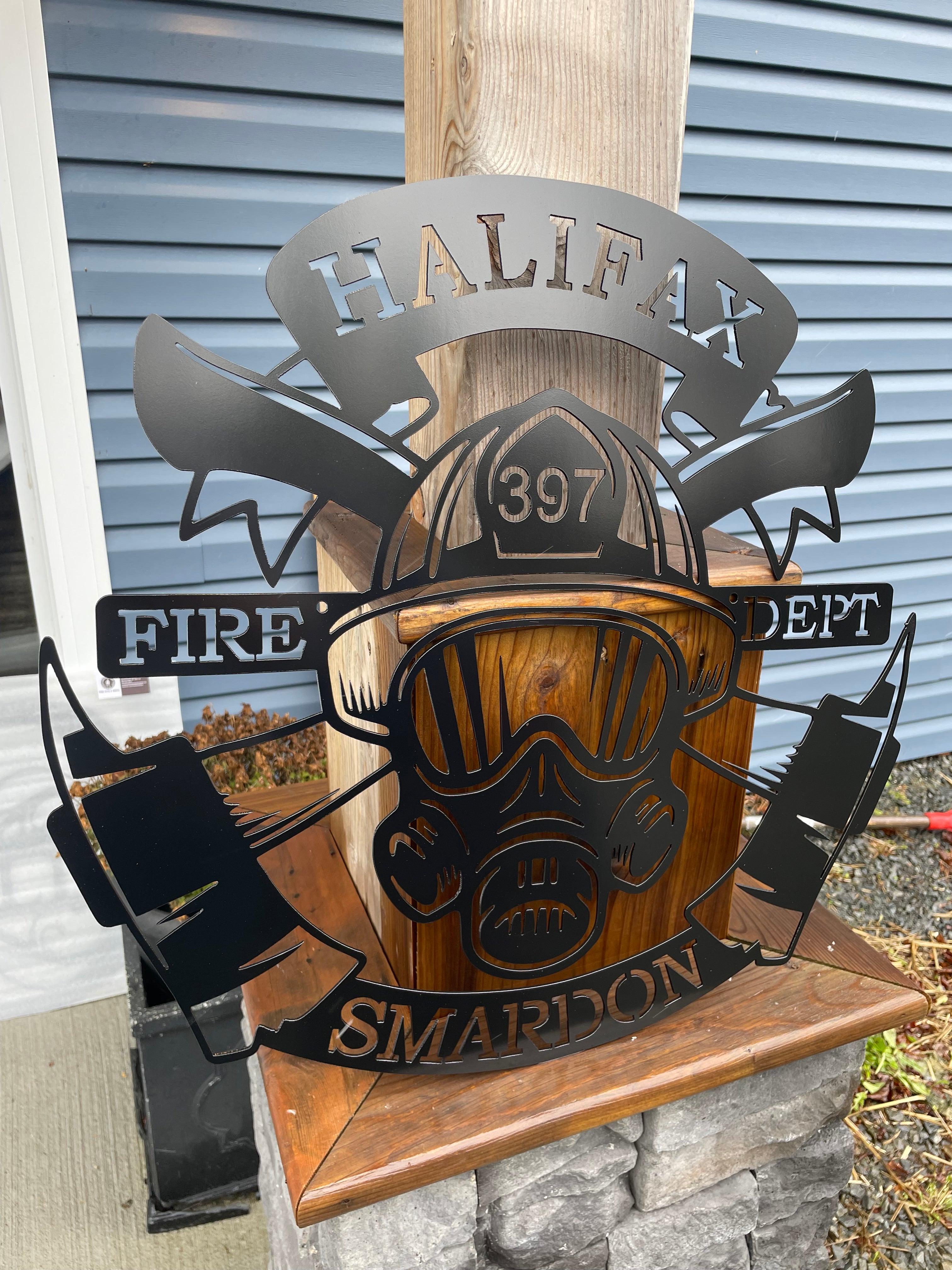 Custom Metal Firefighter Sign – Smoke on the Water Fire Pits and Signs
