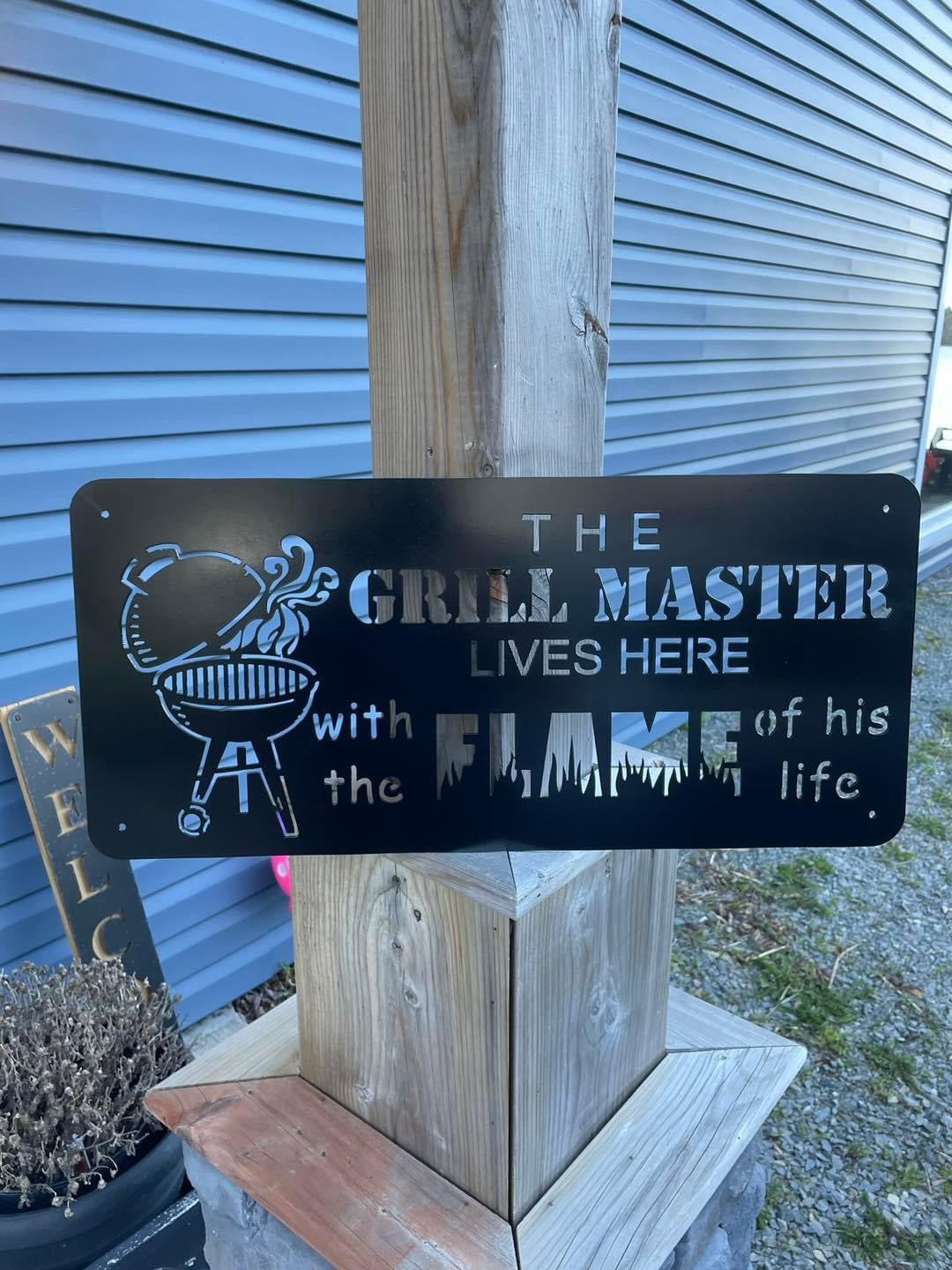 Grill Master Metal Sign Made in Canada – Smoke on the Water Fire Pits ...
