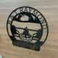 Custom Metal Sunset Campfire 2 Double Ring Metal Sign