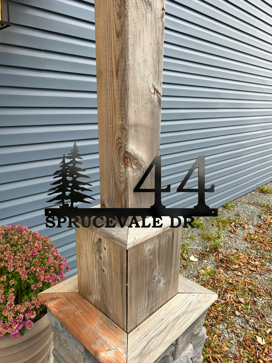 Custom Metal Spruce Tree Civic Sign