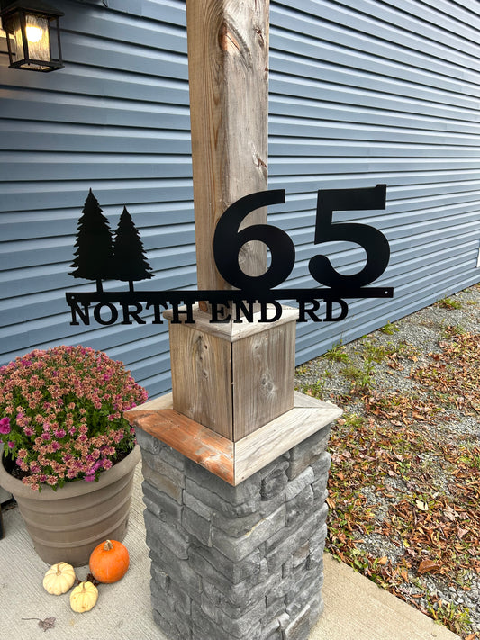 Custom Metal Pine Tree Civic Sign