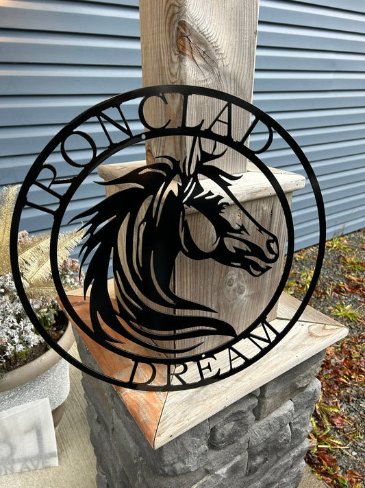 Custom Metal Horse Portrait Sign