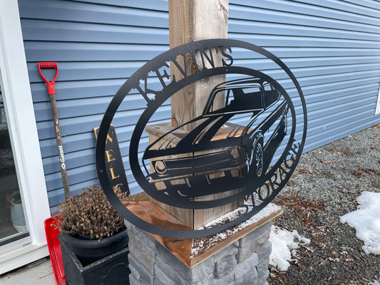 Custom Metal Chevelle Garage Sign