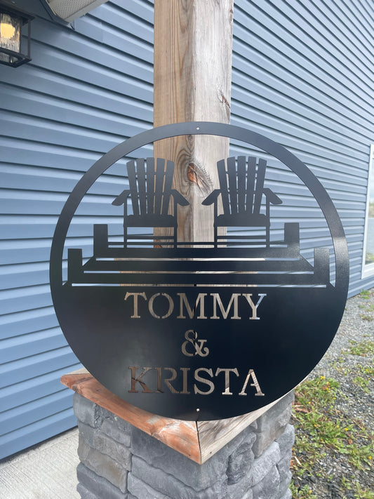 Custom Metal Sunset Dock Scene