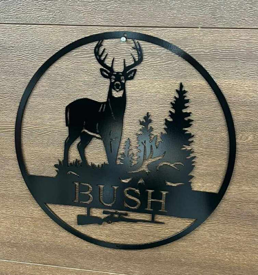Custom Metal Deer Hunter Sign