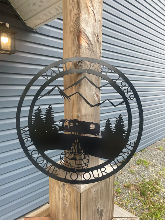 Custom Metal  Airstream Trailer Sign 2