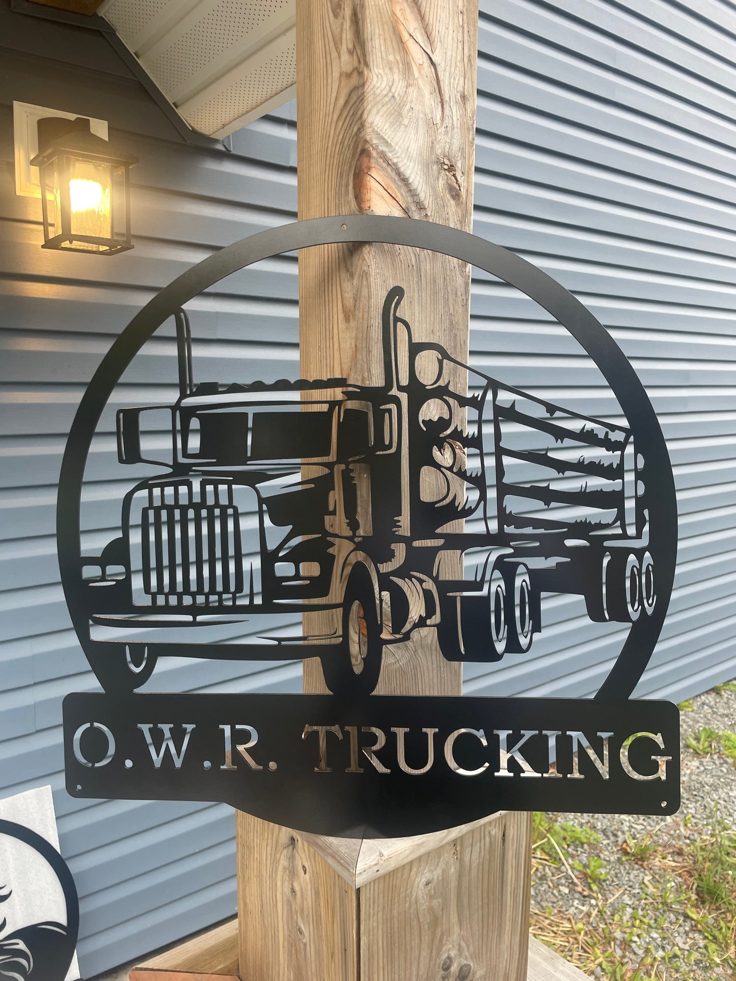 Custom Metal Logging Truck Sign