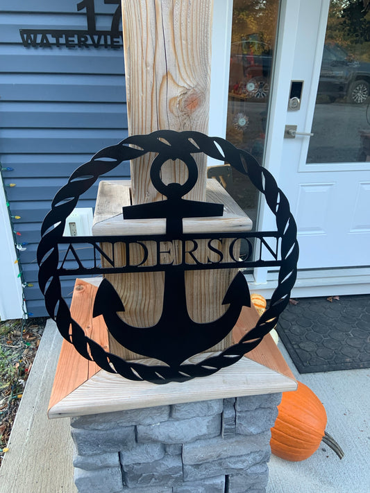 Custom Metal Rope Border Anchor Sign