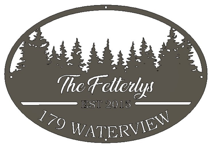 Custom Metal Pine Civic Address Sign