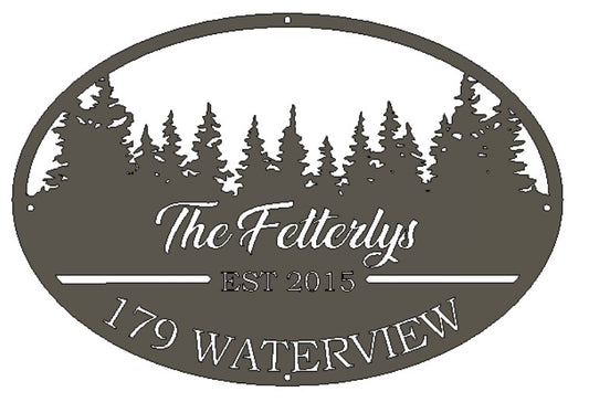 Custom Metal Pine Civic Address Sign