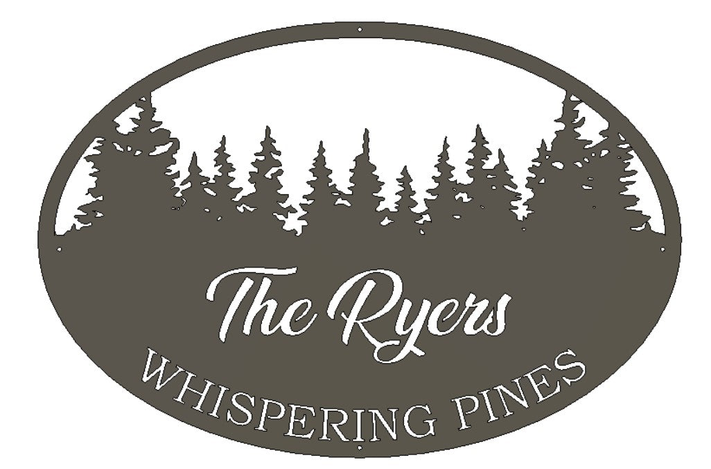 Custom Metal Pine Civic Address Sign