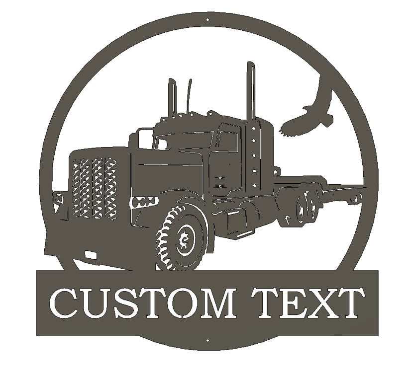 Custom Metal Step Deck Transport Truck Sign