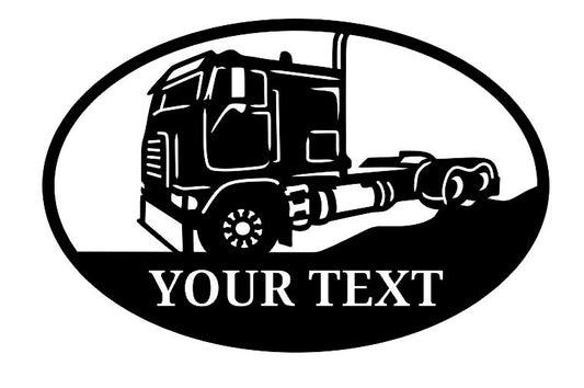 Custom Metal Cab over flat front Trucker Sign
