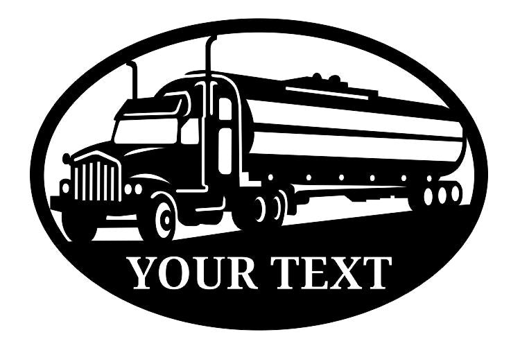 Custom Metal Fluid Tanker Trucker Sign