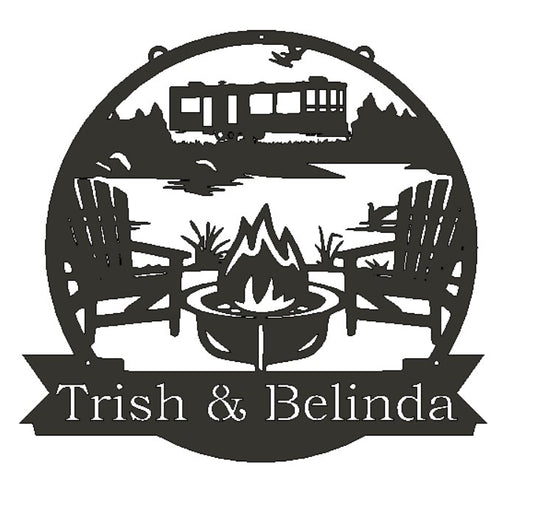 Panneau de feu de camp en métal personnalisé