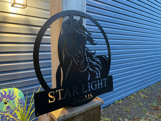 Custom Metal Horse Portrait Sign