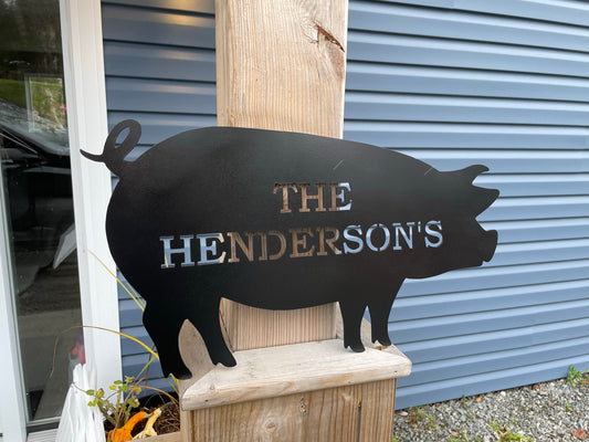 Custom Metal Kitchen Pig Sign