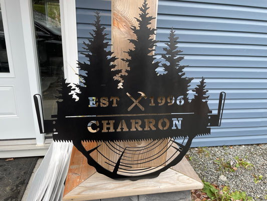 Custom Metal Sawmill Sign