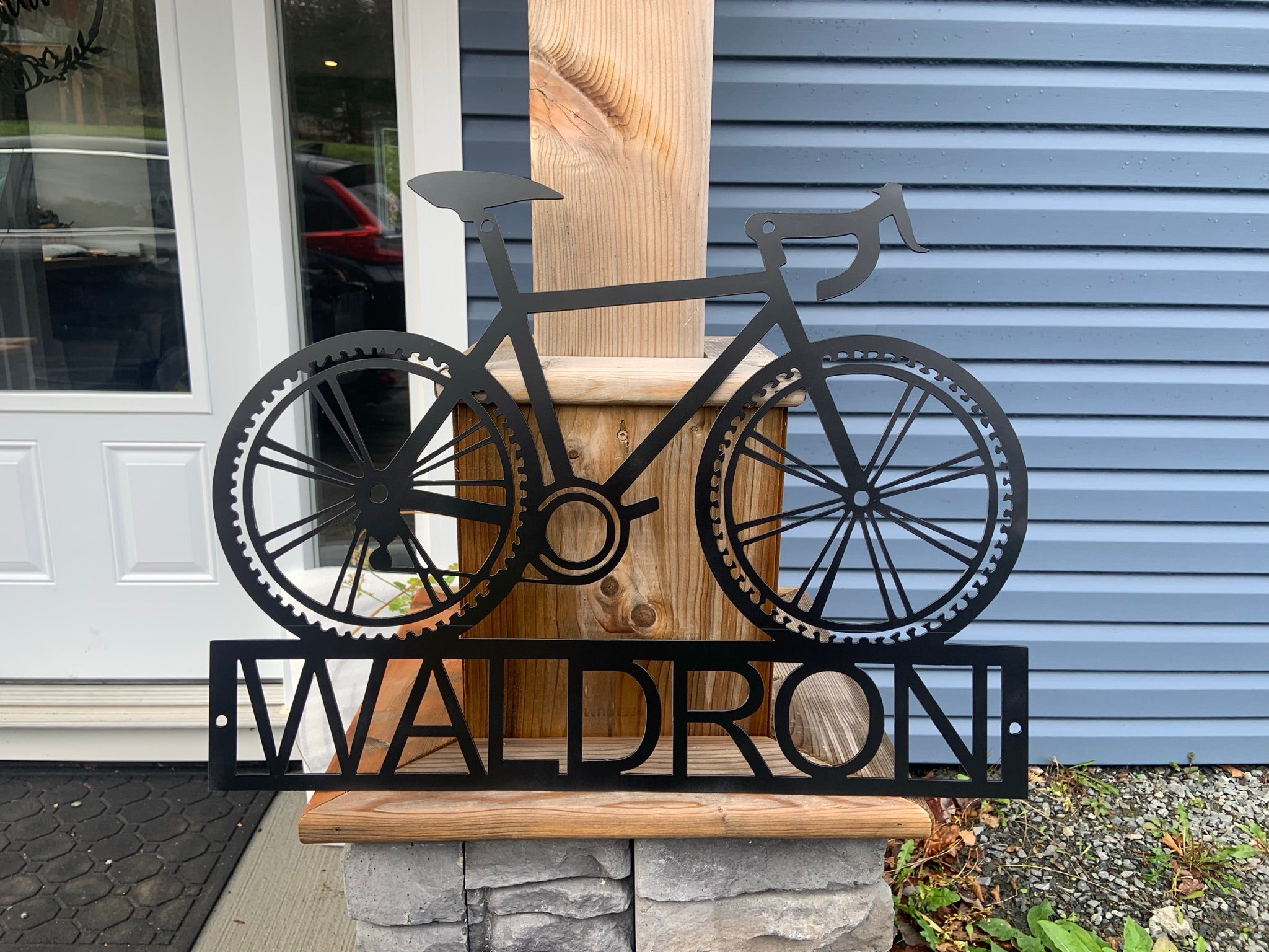 Custom Bike Rack Sign Custom Metal Road Bike Sign Made in Canada – Smoke on the Water Fire ...