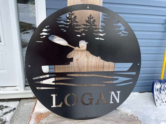 Custom Metal Kayak Sign