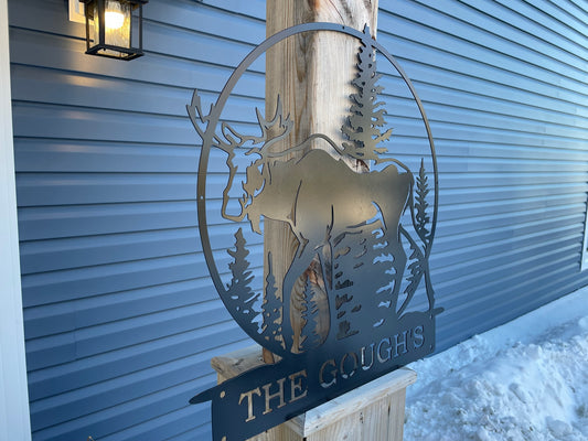 Custom Metal Moose Sign