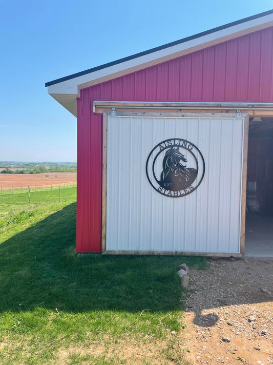 Panneau personnalisé en métal représentant un portrait de cheval