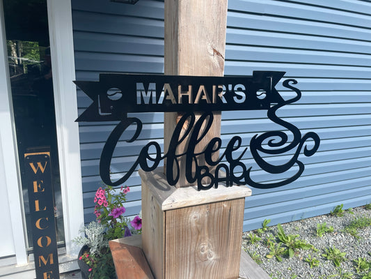 Custom Metal Coffee Bar Sign