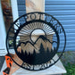 Custom Metal Mountain Sunset Sign